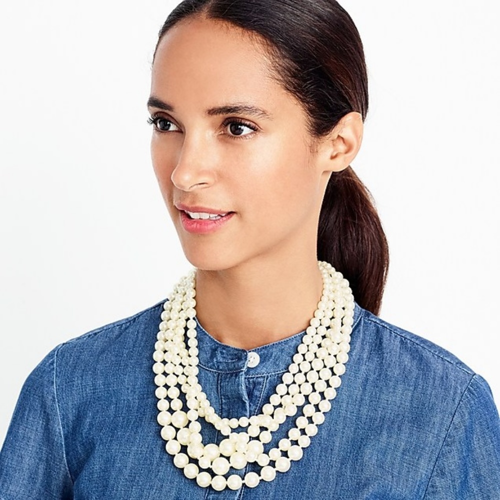 J. Crew Layered Faux Pearl Necklace